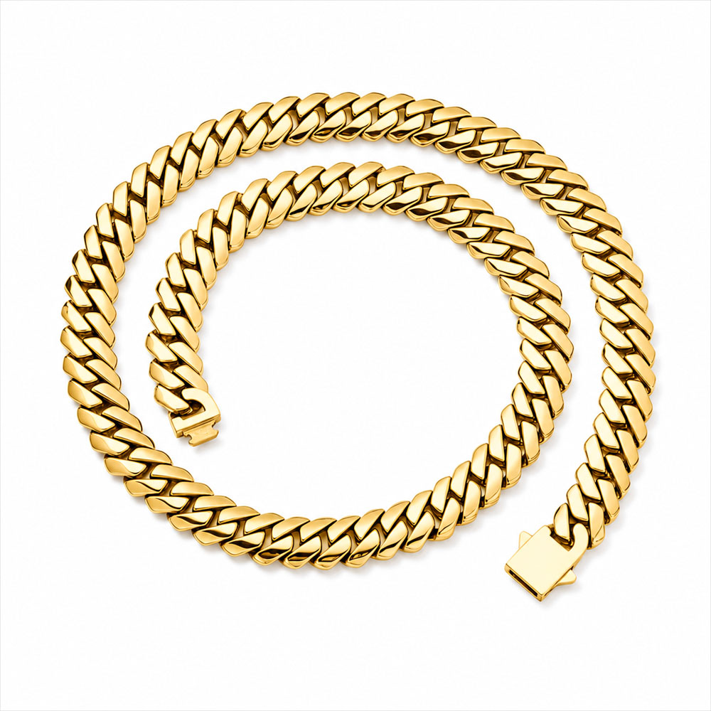 Cuban Link Chain 12Mm - ESKEEM Hochglanzpolierte Edelstahl Miami Cuban Link
