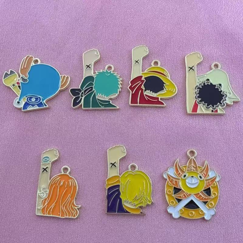 Earrings - 10 Stück Legierungs-Anhänger mit Tropfen-Öl-Design, Cartoon-Motiv,
