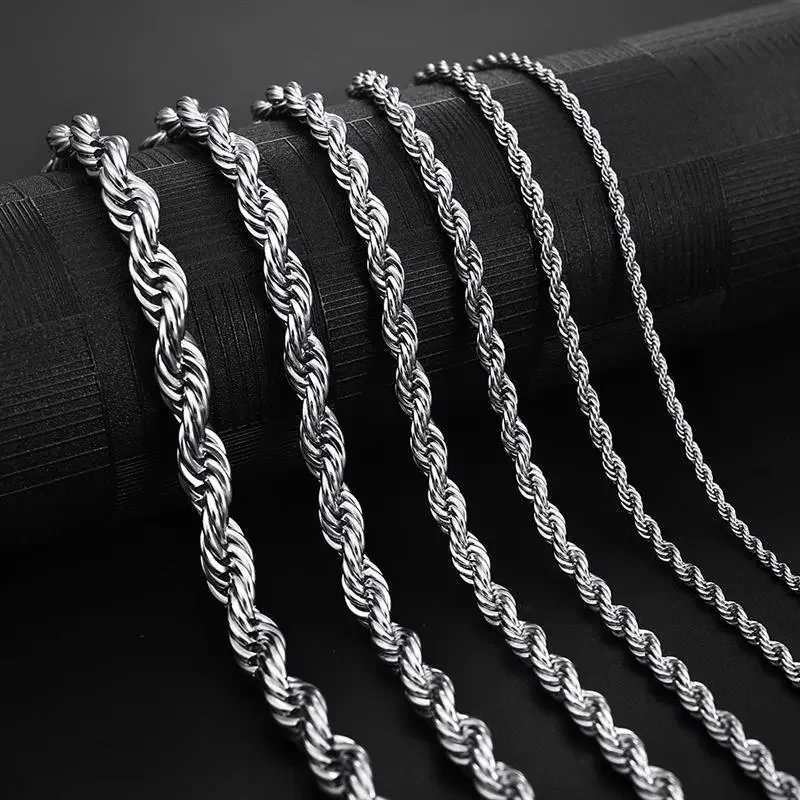 925 Sterling Silver Chain Necklace Men - 2/3/4 MM 16-24 Zoll Seil Kette