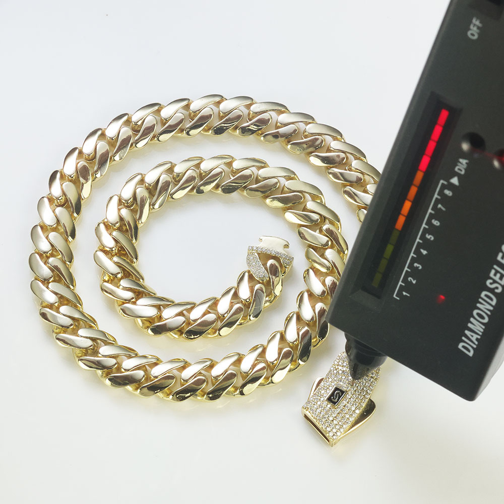 Cuban Link Chain 12Mm - ESKEEM Neue Monaco-Kette aus 925er Silber,