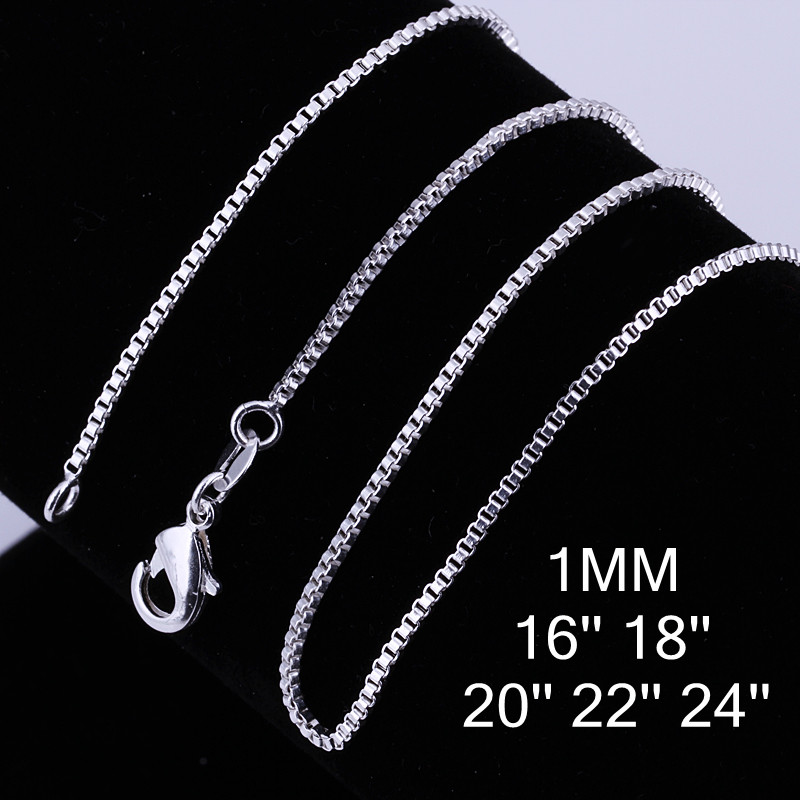 925 Sterling Silver Chain Necklace Men - 10 stücke 16-24 zoll 925 Sterling