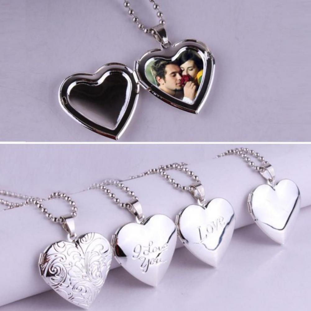 Heart Locket Necklace Photo - Foto-Halskette, zu öffnende Foto-Halskette für Damen,