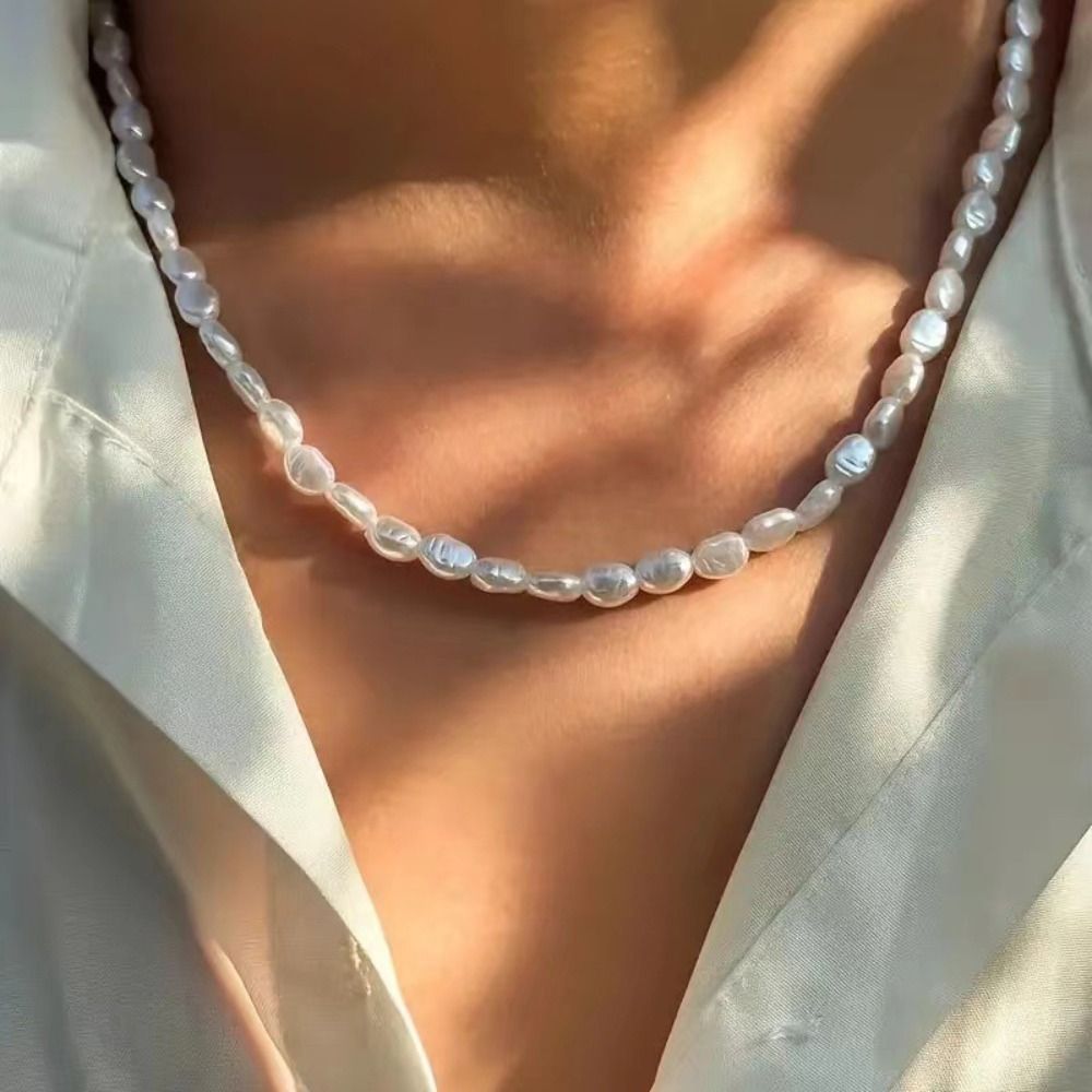 Pearl Choker Necklace Vintage - Einfache Imitationsperlen-Choker-Halskette Vintage-Stil Imitationsperlen-Halskette Eleganter Stil