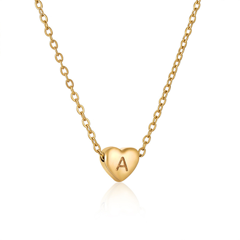 925 Sterling Silver Chain Necklace Men - 925 Sterling Silber Gold Buchstaben-Herz-Kettenanhänger Halskette