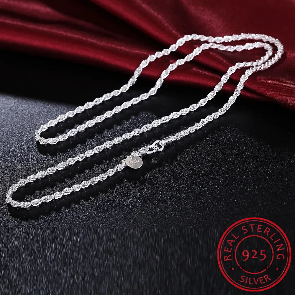 2/3/4 MM 16-24 Zoll Seil Kette – 925 Sterling Silver Chain Necklace Men Bewertung und Preis