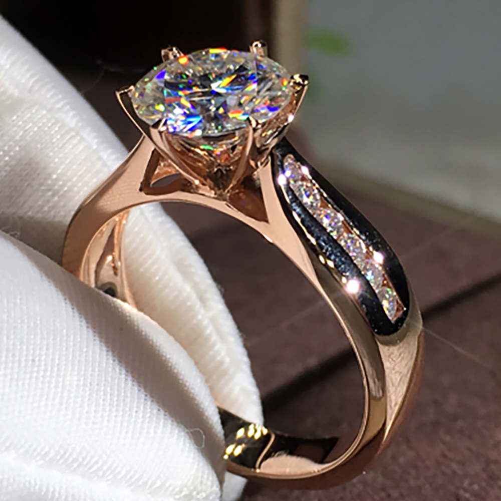 Benutzerdefinierter massiver 1 – Moissanite Engagement Ring 1 Carat Bewertung und Preis