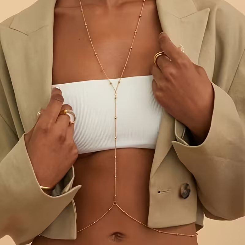 Modische Einfache Perlenkette  – Body Jewelry Bewertung und Preis