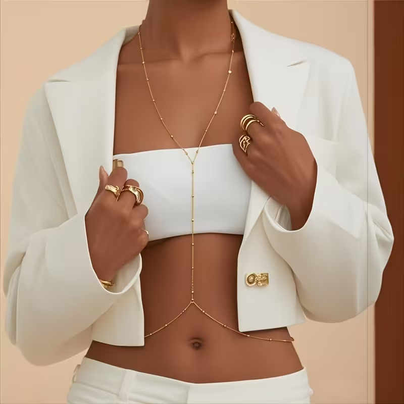 Modische Einfache Perlenkette  – Body Jewelry Bewertung und Preis