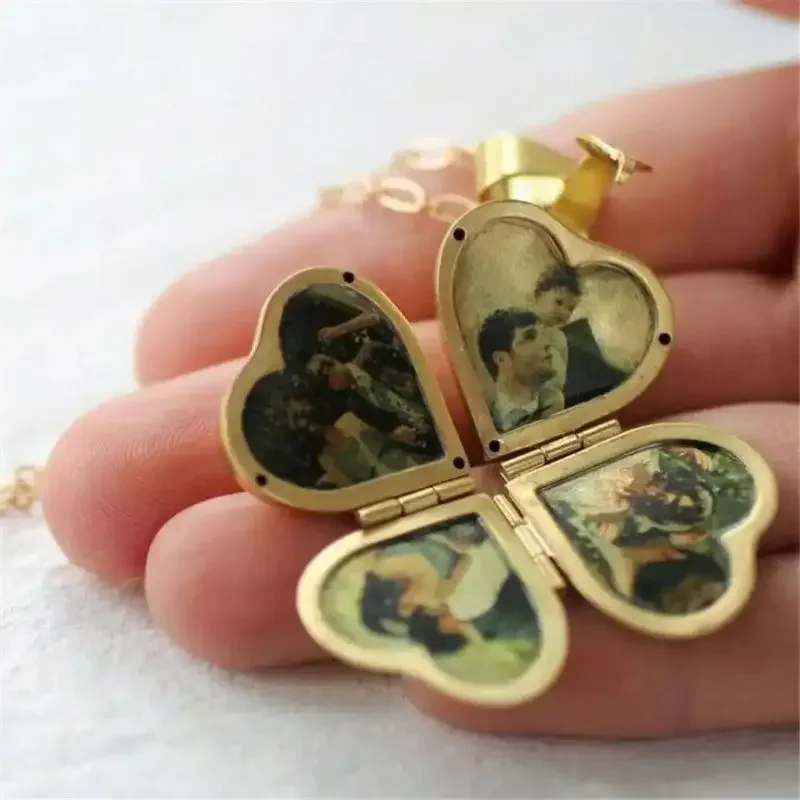 Vintage-Halskette, faltbar, me – Heart Locket Necklace Photo Bewertung und Preis