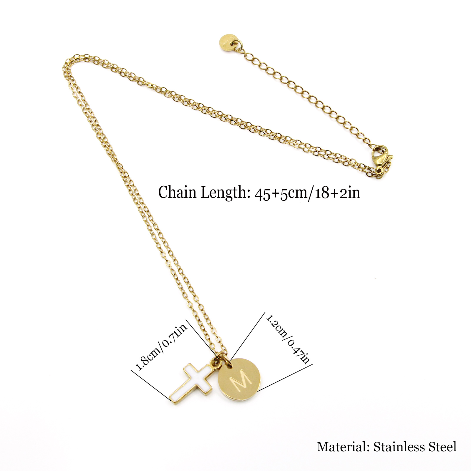 Kreuz-Initialen-Halskette aus  – Initial Letter Necklace 18K Gold Bewertung und Preis