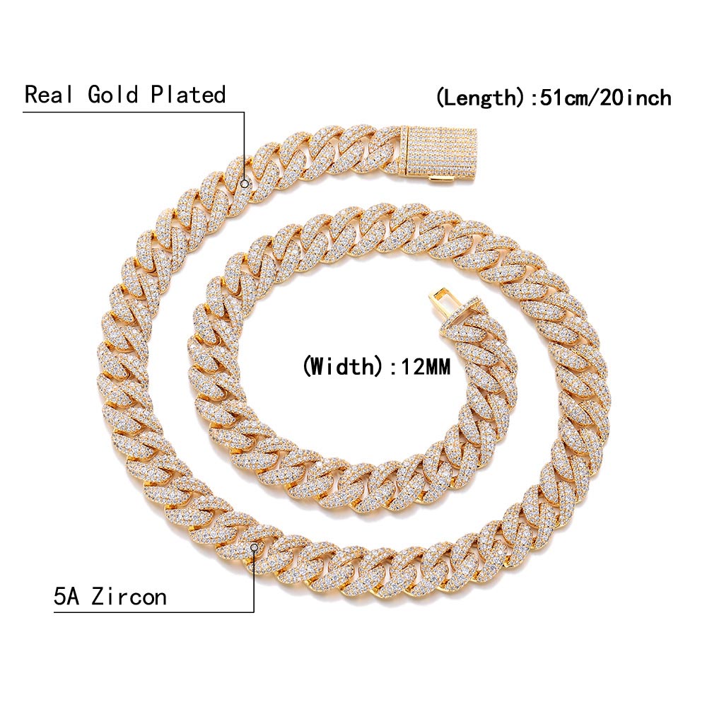 12mm Hip-Hop-Schmuck Diamant-C – Cuban Link Chain 12Mm Bewertung und Preis