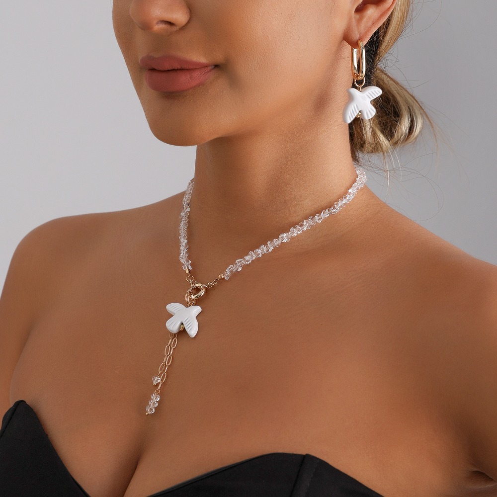 Weiße Taubenperlen-Choker-Hals – Layered Pendant Necklace Aesthetic Bewertung und Preis