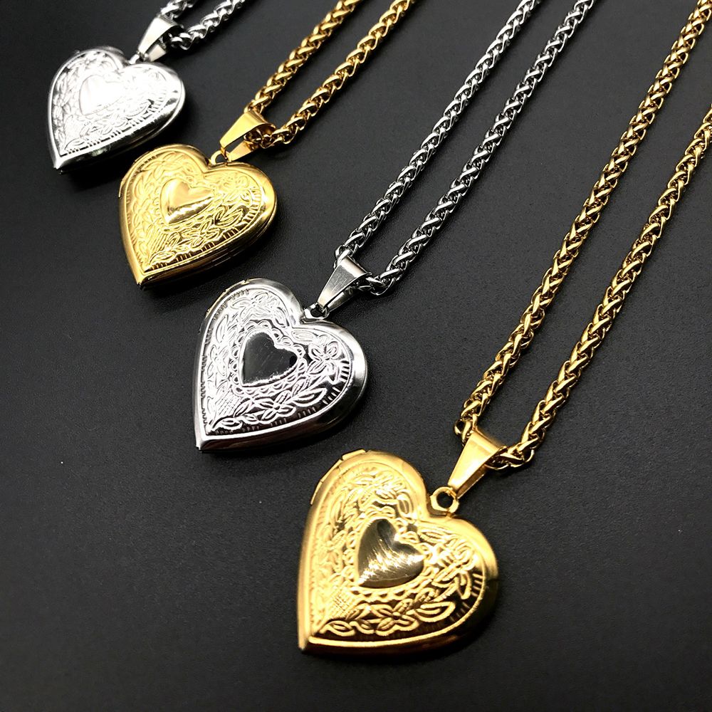 Modische Ketten-Schmuckanhänge – Heart Locket Necklace Photo Bewertung und Preis