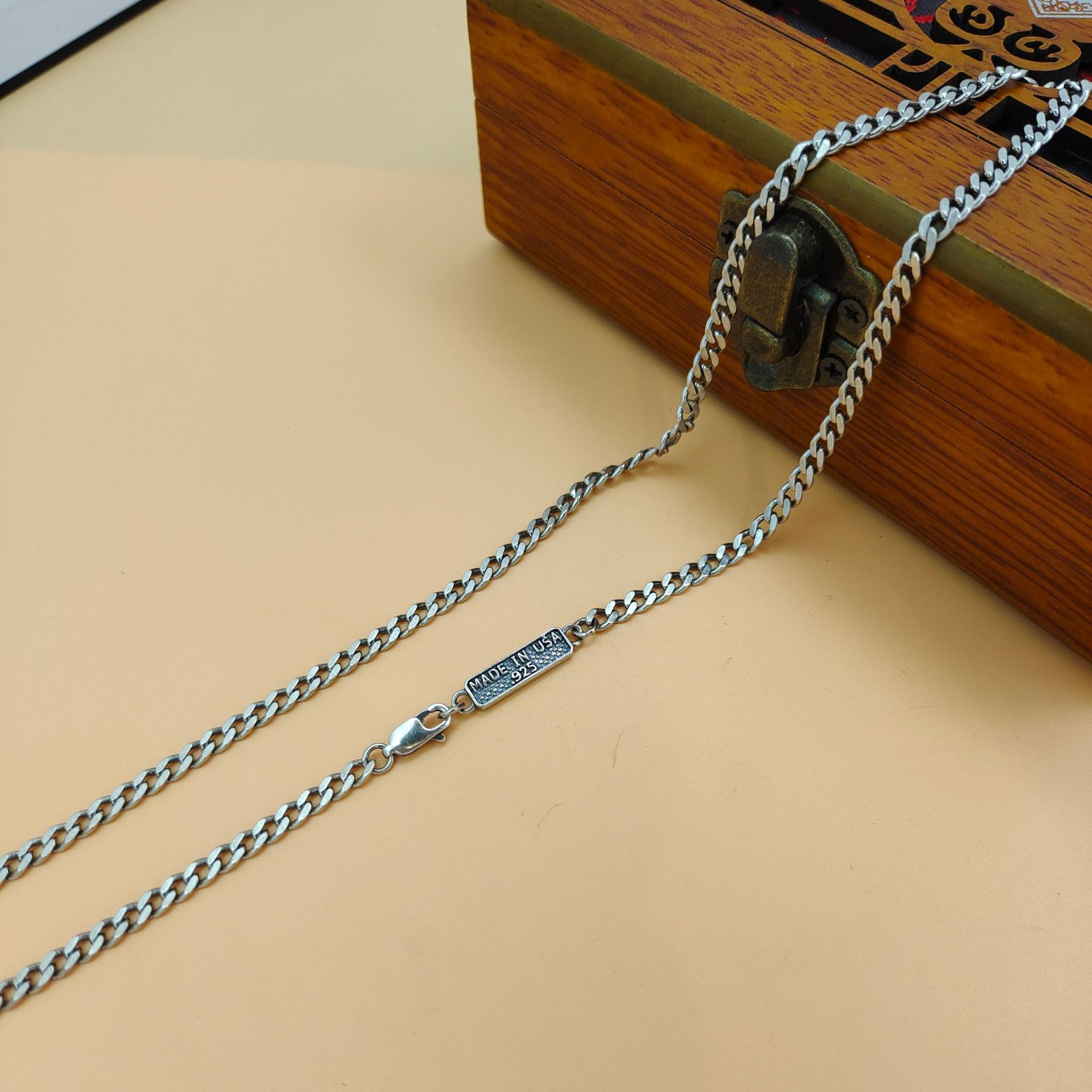 S925 Sterling Silber Trendige  – 925 Sterling Silver Chain Necklace Men Bewertung und Preis