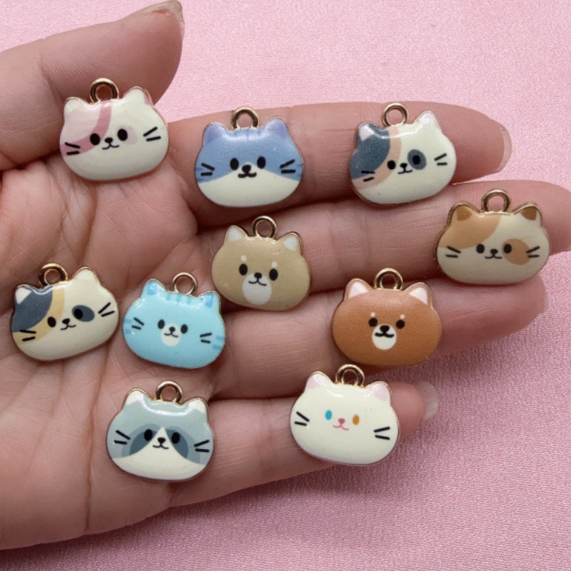 12 Stück bedruckte Katzenkopf- – Earrings Bewertung und Preis