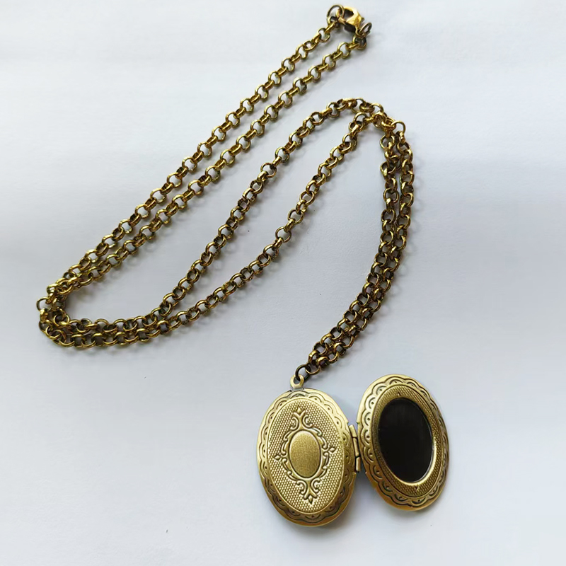 1pc antike Bronze Herz runde o – Heart Locket Necklace Photo Bewertung und Preis