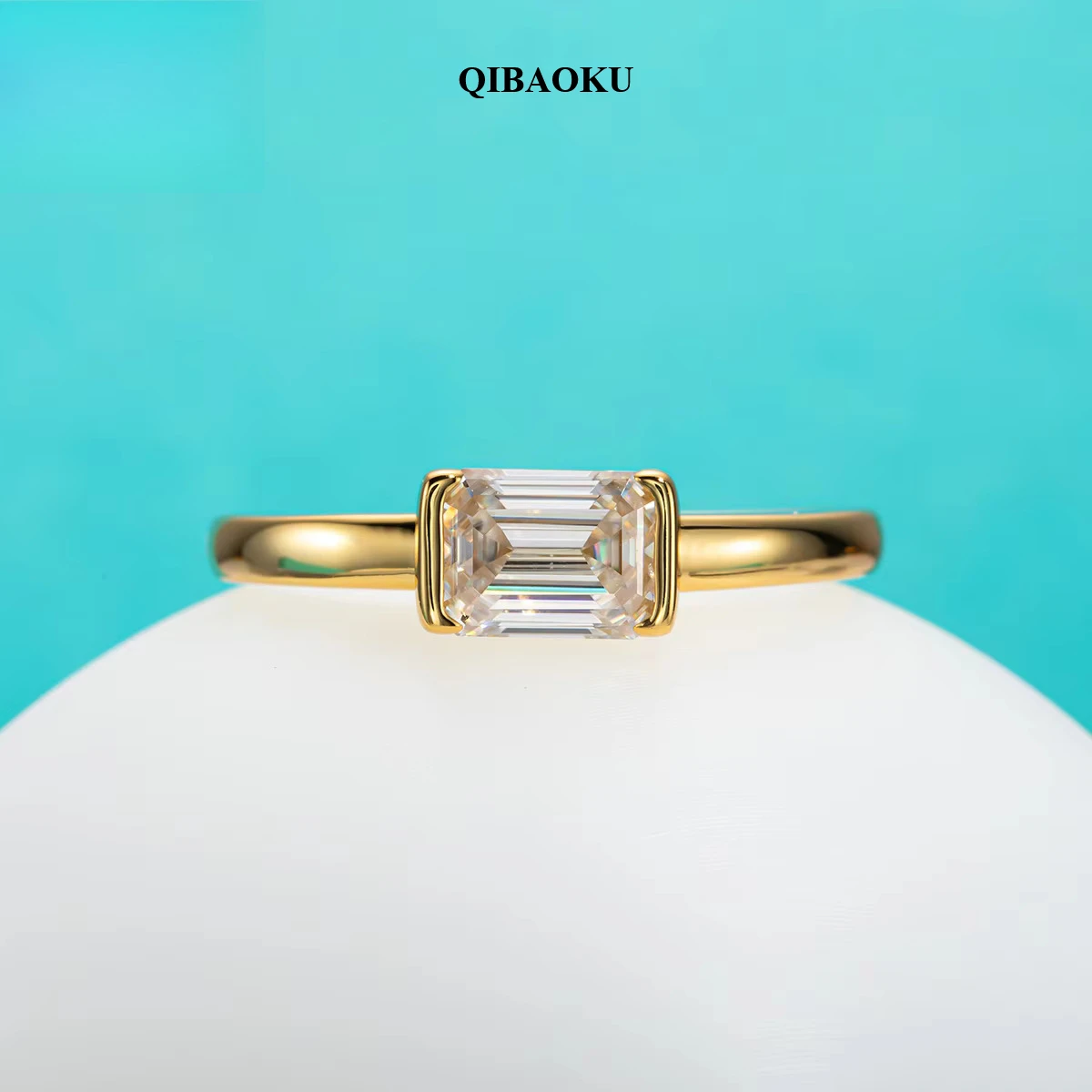 FCGJHW 1 Karat Smaragdschliff  – Moissanite Engagement Ring 1 Carat Bewertung und Preis